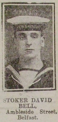 Bell, David, Stoker, RN HMS Hawke, Ambleside Street Belfast, Died, Oct 1914