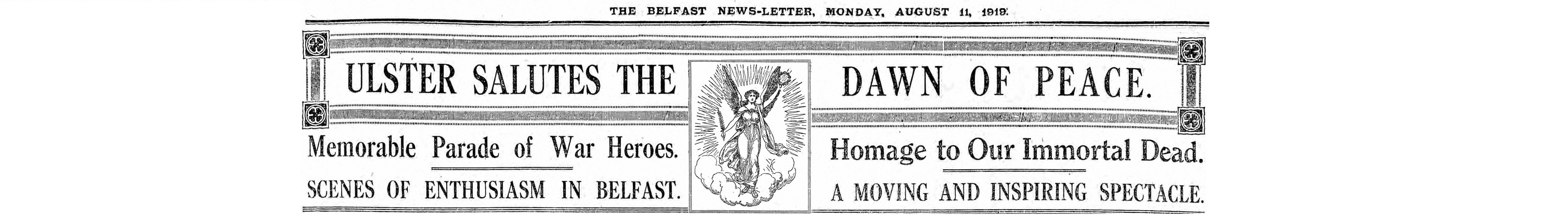 Ulster Salutes the Dawn of Peace (BNL 11-08-1919)
